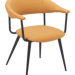 Modern Faux Leather Dining Chair with Armrests and Steel Legs 13 Modern Faux Leather Dining Chair with Armrests and Steel Legs