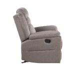 37" Brown Velvet Recliner with Tufted Back and Nailhead Trim