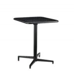 24" Black Metal Folding Table with Industrial Grid Design