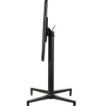 24" Black Metal Folding Table with Industrial Grid Design