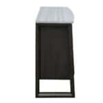 Industrial Marble and Gray Oak Wood Server With Storage