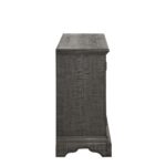 Natural Finish Solid Wood Server With Storage and Scrolled Motifs