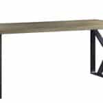 70 Inch Gold and Black Aluminum Industrial Writing Desk