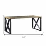 70 Inch Gold and Black Aluminum Industrial Writing Desk