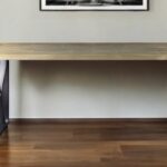 70 Inch Gold and Black Aluminum Industrial Writing Desk