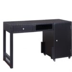 Black Rectangular Writing Desk with Storage Cabinets, 48 Inches Wide 10 Black Rectangular Writing Desk with Storage Cabinets, 48 Inches Wide