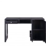 Black Rectangular Writing Desk with Storage Cabinets, 48 Inches Wide 12 Black Rectangular Writing Desk with Storage Cabinets, 48 Inches Wide
