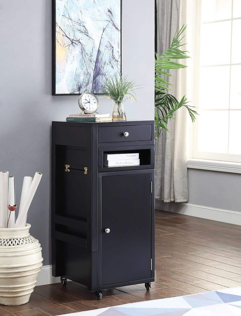 Black Rectangular Writing Desk with Storage Cabinets, 48 Inches Wide 7 Black Rectangular Writing Desk with Storage Cabinets, 48 Inches Wide - Image 7