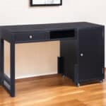 Black Rectangular Writing Desk with Storage Cabinets, 48 Inches Wide 9 Black Rectangular Writing Desk with Storage Cabinets, 48 Inches Wide