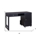 Black Rectangular Writing Desk with Storage Cabinets, 48 Inches Wide 16 Black Rectangular Writing Desk with Storage Cabinets, 48 Inches Wide