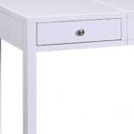 White Rectangular Writing Desk with Cabinets for Storage