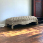 28" Ivory Upholstered Bone White Poly Resin Tufted Bench 7 28" Ivory Upholstered Bone White Poly Resin Tufted Bench