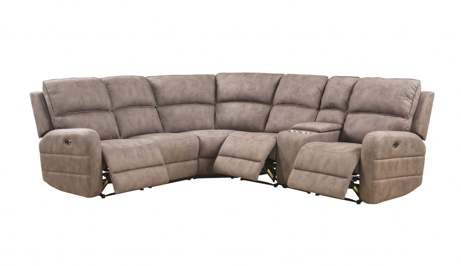 Brown Top Grain Leather Power Reclining Curved Corner Sectional With Console 1 Brown Top Grain Leather Power Reclining Curved Corner Sectional With Console