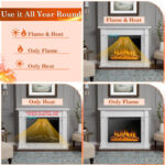 Recessed Electric Fireplace with Adjustable Flames and Heat Settings