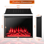 Recessed Electric Fireplace with Adjustable Flames and Heat Settings