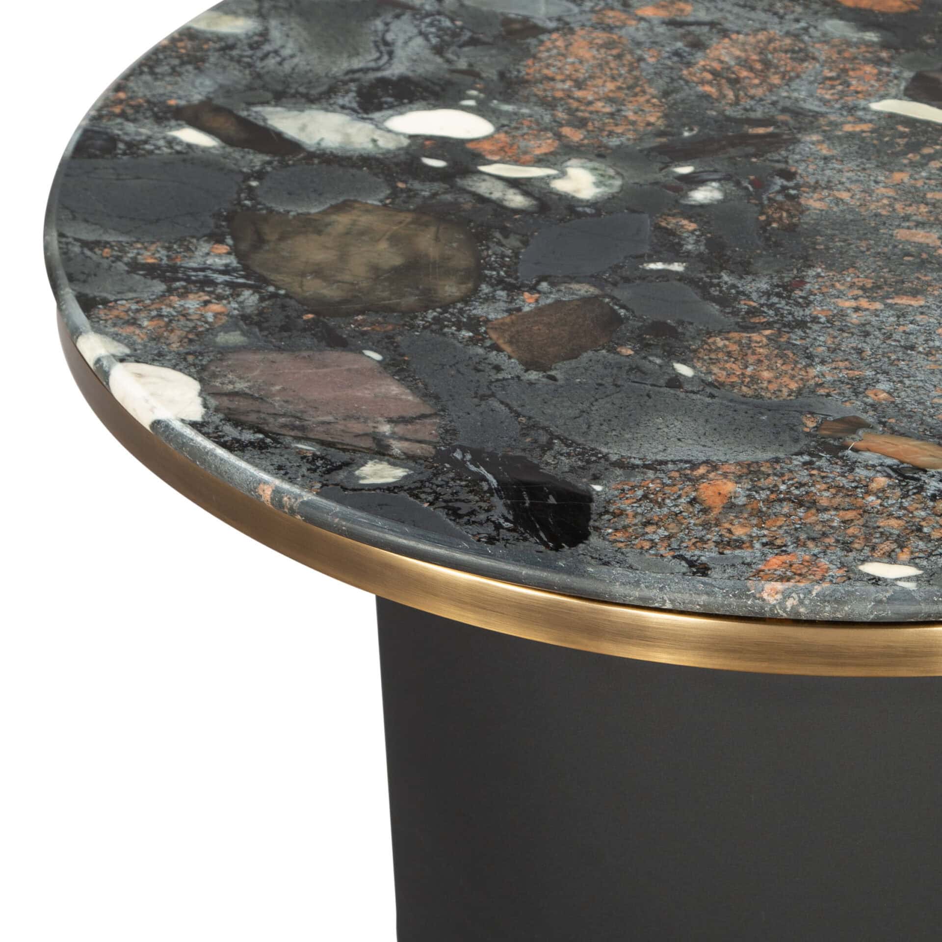 Modern Marble Coffee Table with Steel Legs and Round Top 9 Modern Marble Coffee Table with Steel Legs and Round Top - Image 9