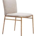 Beige Dining Chair with Gold Steel Frame and Performance Fabric 12 Beige Dining Chair with Gold Steel Frame and Performance Fabric