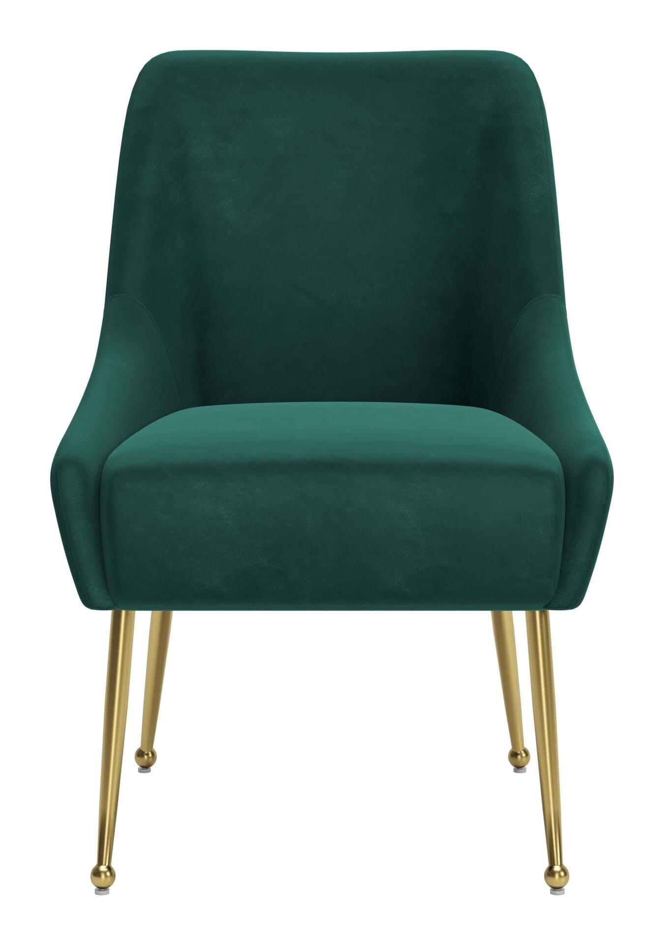 Velvet Armchair with Gold Metal Legs and Cushioned Backrest Green 5 Velvet Armchair with Gold Metal Legs and Cushioned Backrest Green - Image 5