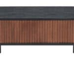 Black & Walnut Coffee Table with Storage Drawer and Oval Top 13 Black & Walnut Coffee Table with Storage Drawer and Oval Top