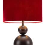 Boho Art Deco Red Table Lamp with Modern Accents