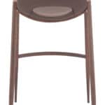 Mid-Century Modern Brown Barstool with Walnut Legs (Set of 2)