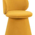 Orange Velvet Swivel Dining Chair with 360-Degree Base