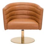 Modern Brown Swivel Accent Chair with Faux Leather and Tufted Seat 13 Modern Brown Swivel Accent Chair with Faux Leather and Tufted Seat