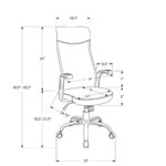 83.5" Adjustable Black Fabric Swivel Task Chair with Plastic Frame 8 83.5" Adjustable Black Fabric Swivel Task Chair with Plastic Frame
