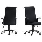 83.5" Adjustable Black Fabric Swivel Task Chair with Plastic Frame 6 83.5" Adjustable Black Fabric Swivel Task Chair with Plastic Frame