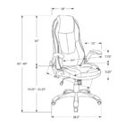94-Inch High Adjustable Tufted Faux Leather Swivel Office Chair