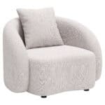 Beige Outdoor Accent Chair With Durable Aluminum Frame