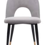Modern Gray Velvet Dining Chair with Steel Base (Set of 2) 14 Modern Gray Velvet Dining Chair with Steel Base (Set of 2)