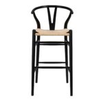30-Inch Natural and Black Low Back Bar Stool With Footrest 7 30-Inch Natural and Black Low Back Bar Stool With Footrest