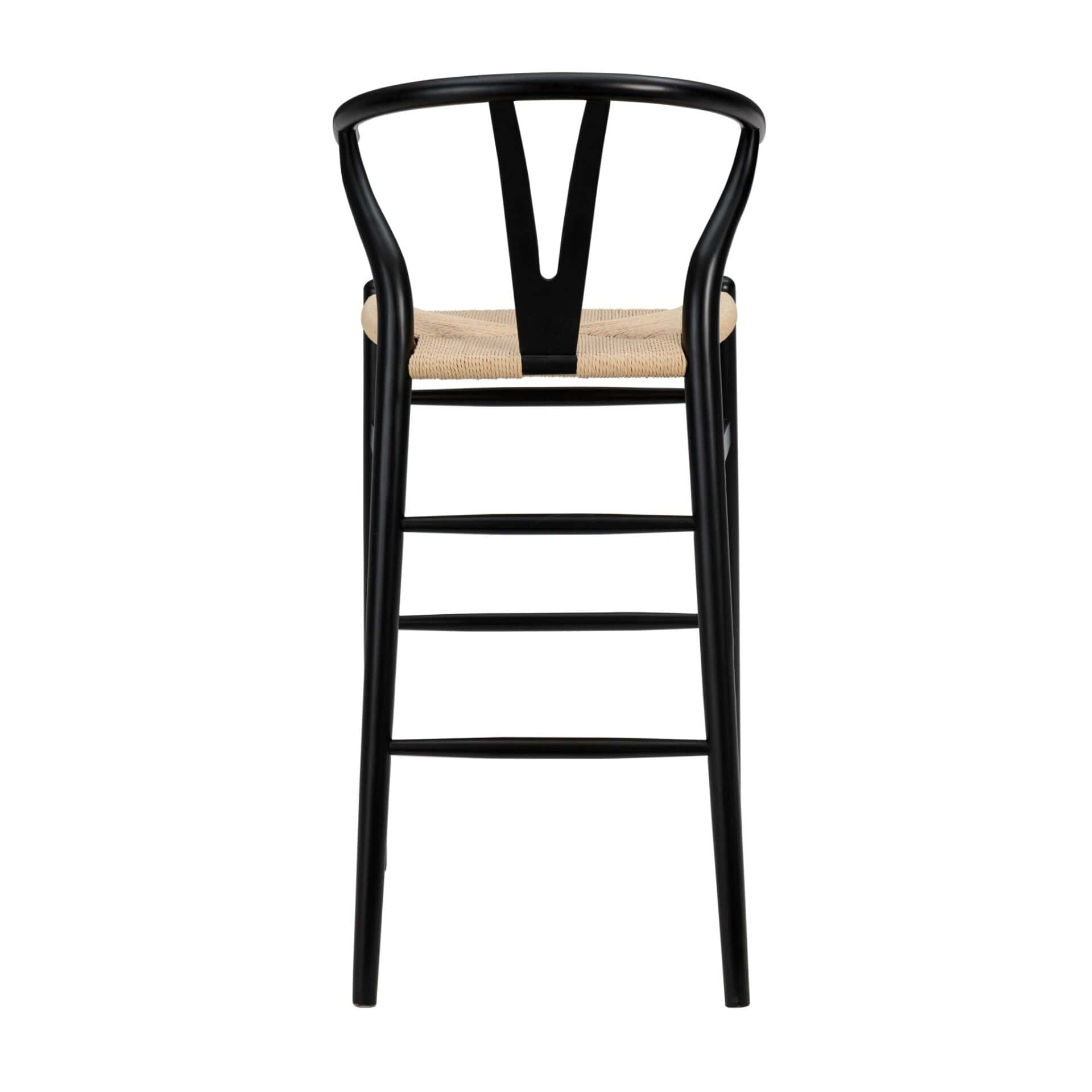 30-Inch Natural and Black Low Back Bar Stool With Footrest 5 30-Inch Natural and Black Low Back Bar Stool With Footrest - Image 5