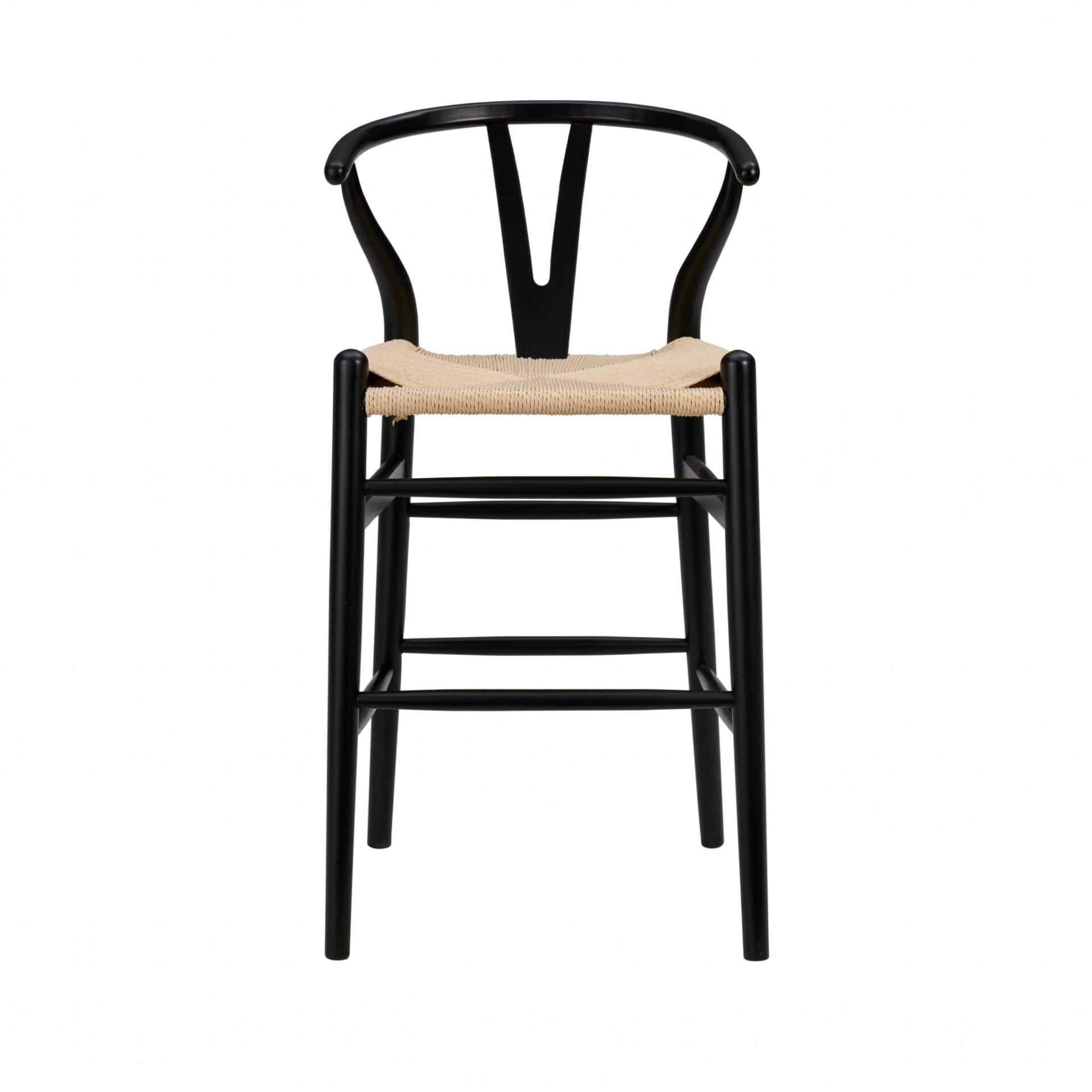 38 Inch Natural and Black Solid Wood Bar Stool 1 38 Inch Natural and Black Solid Wood Bar Stool