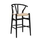38 Inch Natural and Black Solid Wood Bar Stool 11 38 Inch Natural and Black Solid Wood Bar Stool