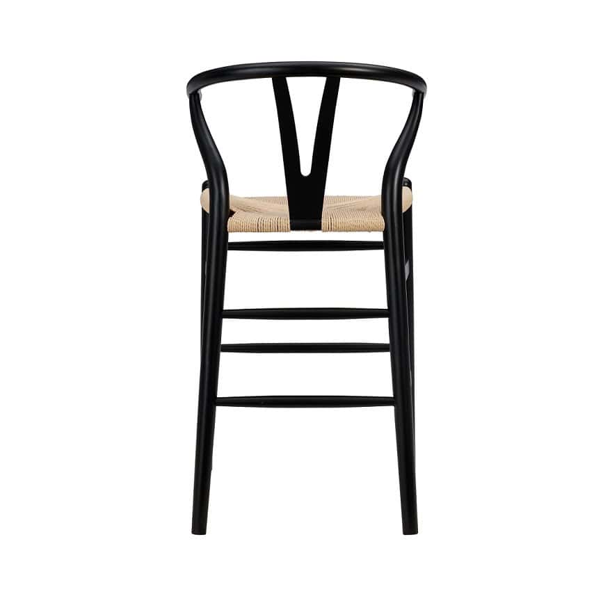 38 Inch Natural and Black Solid Wood Bar Stool 6 38 Inch Natural and Black Solid Wood Bar Stool - Image 6