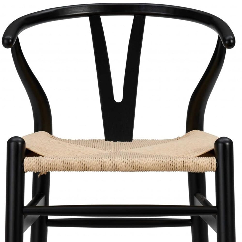 38 Inch Natural and Black Solid Wood Bar Stool 7 38 Inch Natural and Black Solid Wood Bar Stool - Image 7