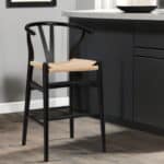 38 Inch Natural and Black Solid Wood Bar Stool 10 38 Inch Natural and Black Solid Wood Bar Stool