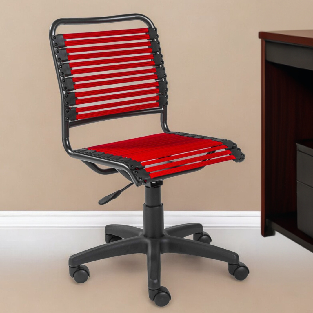 37.21-Inch Red and Black Adjustable Swivel Bungee Office Chair 2 37.21-Inch Red and Black Adjustable Swivel Bungee Office Chair - Image 2