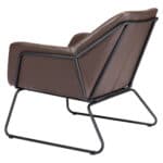 Modern Brown Faux Leather Accent Chair with Steel Base 18 Modern Brown Faux Leather Accent Chair with Steel Base