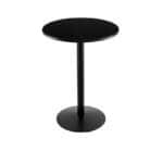 42-Inch Tall Black Table with Reversible 24-Inch Black/Dark Cherry Round Top and Round Footed 22-Inch Base