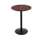 42-Inch Tall Black Table with Reversible 24-Inch Black/Dark Cherry Round Top and Round Footed 22-Inch Base