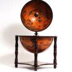 22" Old World Nautical Map Globe Mini Bar