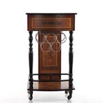20" X 14" X 36" Vintage Nautical Wine Cabinet With Wheels
