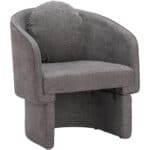 Truffle Gray Modern Accent Chair with Steel Legs and Armrests