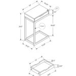 16" White Metal C-Style Side Table with Drawer