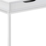 16" White Metal C-Style Side Table with Drawer
