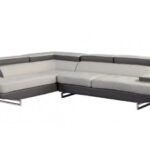 Gray Leather L Shaped Two Piece Modern Corner Sectional 17 Gray Leather L Shaped Two Piece Modern Corner Sectional
