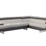 Gray Leather L Shaped Two Piece Modern Corner Sectional 10 Gray Leather L Shaped Two Piece Modern Corner Sectional